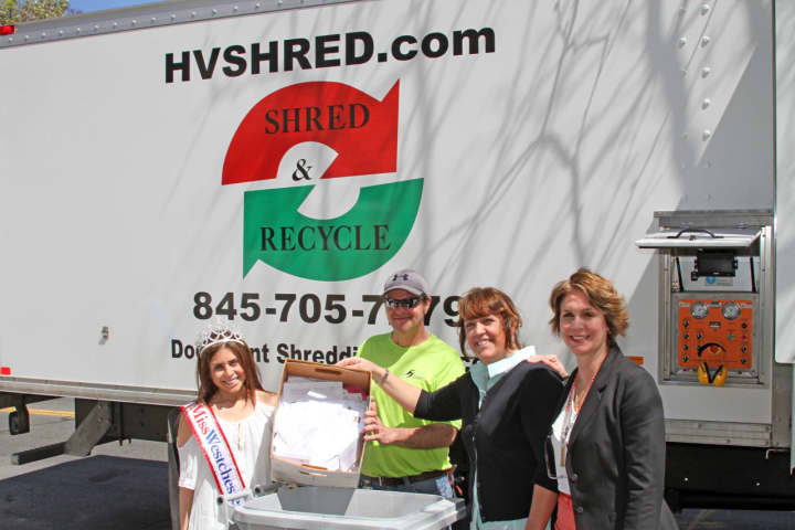Morgan Modugno, Miss Westchester 2016, joined in the recent shredding festivities.