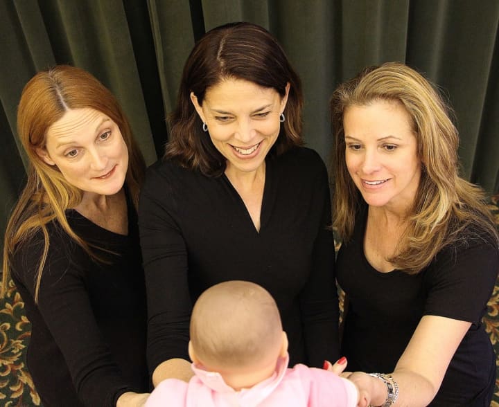 Leigh Katz of Westport, Lucy Babbitt of Stratford and Lillian Garcia of Woodbridge star in &quot;Motherhood Out Loud&quot; in Stratford. For the June 7 show, which is part of “Play It Again, Square One,&quot; there will be a discussion of &quot;Motherhood Out Loud.&quot;