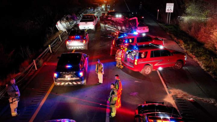 <p>The scene of the four-vehicle crash in Deerpark.</p>