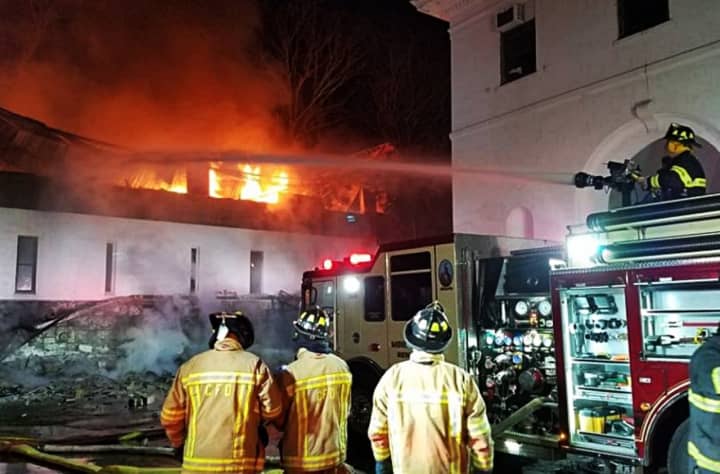 Multiple fire companies responded to a quick-moving fire that destroyed one building of the Yeshiva of Nitra complex.