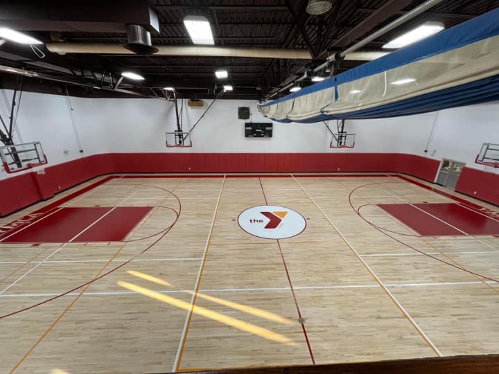 The remodeled gym at the New Rochelle YMCA.