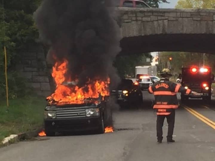 A Land Rover that caught fire on Monday was extinguished by the Hillcrest Fire Department.