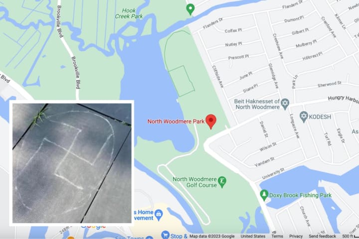 A swastika was found on the ground of a North Woodmere Park playground on Monday, June 19, police reported.