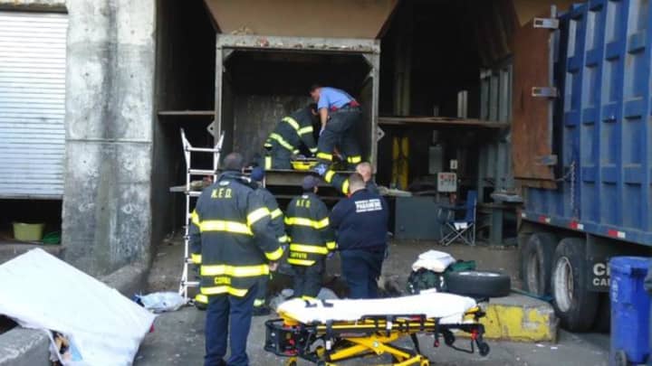 A man was injured when he fell into a trash chute Thursday morning at the Norwalk transfer station. 