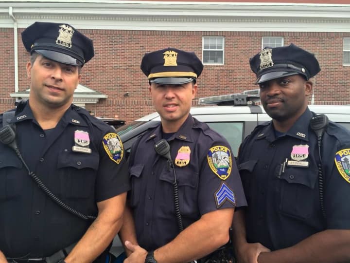 Ossining Police Department officers are wearing pink over their badges throughout October, which is nationally recognized as Breast Cancer Awareness month.