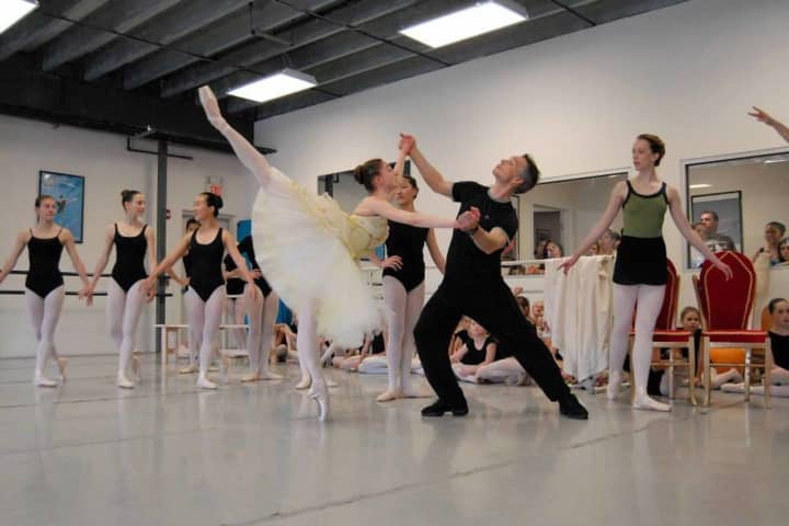 Eugene Petrov at a rehearsal of “Cinderella” as he partners with Stephanie Sorota, a 2015 graduate of Petrov Ballet School who is now an apprentice with The Washington Ballet.