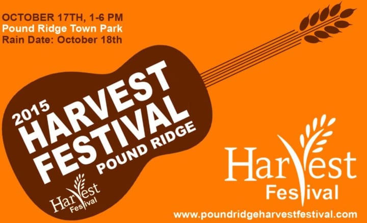 A promotional poster for the annual Harvest Festival in Pound Ridge.