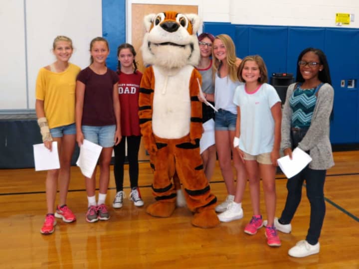 Seventh- and eighth-grade student representatives at Croton-Harmon’s Pierre Van Cortlandt Middle School helped kick off the year’s Advisory program during a special assembly on Sept. 2.