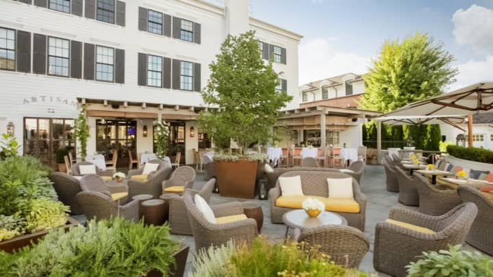 There&#x27;s lots of room for outdoor dining at Artisan at Delamar Southport.