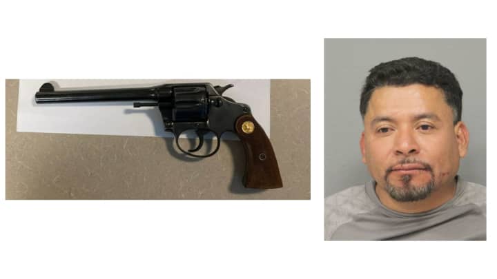 Mauricio Cortez Floresis facing weapons charges after police said he was found in possession of a knife and a gun in Roosevelt, police said.