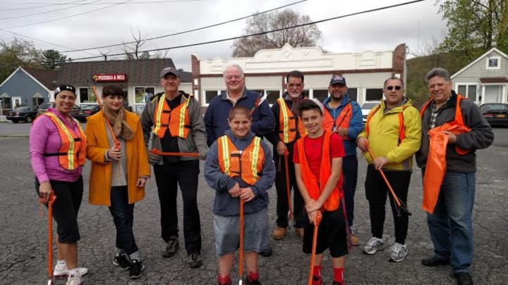 More than 50 Putnam Valley residents turned out to help clean the streets and area to give the town a sparkling look for spring.