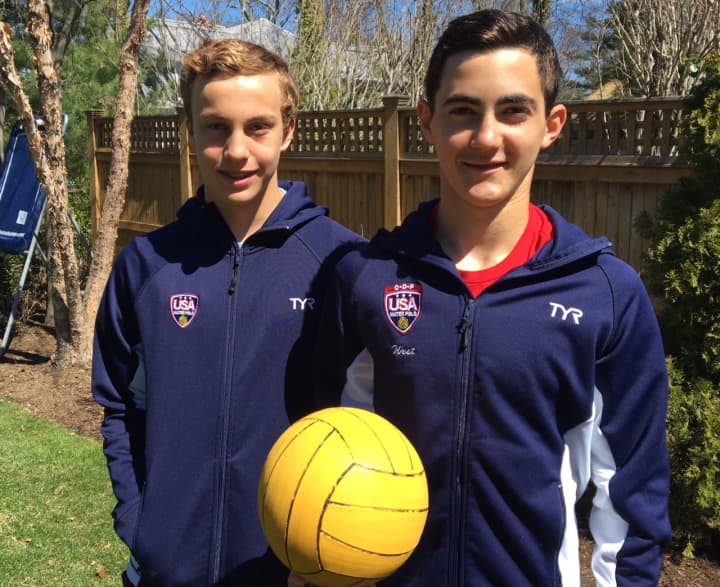 Greenwich Gavin West, 13, and Jack Bruce, 14, are on the USA men&#x27;s national development water polo team. Gavin attends Brunswick and plays for the YMCA Greenwich Aquatics. Jack attends Eastern Middle School and plays at Chelsea Piers.