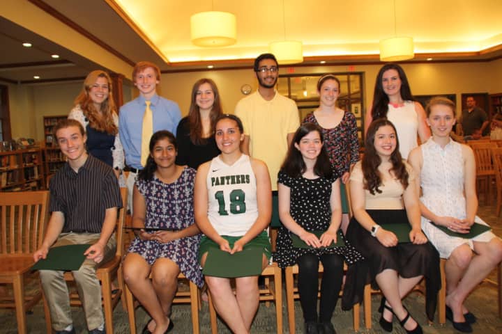 Pleasantville High School students who were inducted into the Rho Kappa National Social Studies Honor Society on April 18.