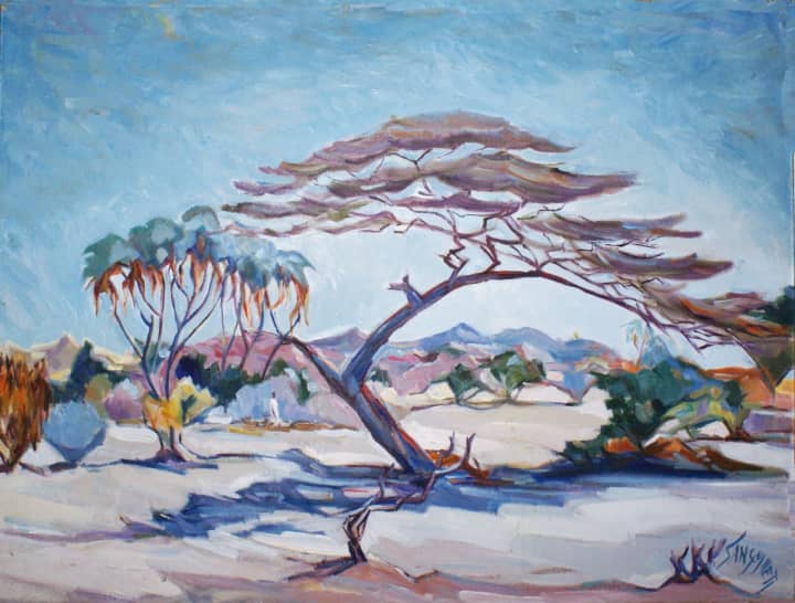&quot;Savana eritrea&quot; by Nenne Sanguineti Poggi. Her artwork will be on display at the Rye Arts Center from Jan. 21 - March 4.