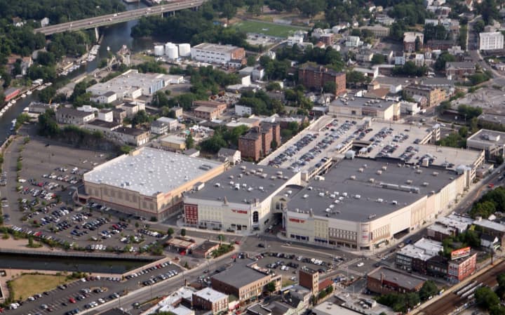An aerial view of The Waterfront at Port Chester shopping center. Avison Young, a Toronto-based commercial real estate services firm, has been hired as the exclusive leasing agent for the 500,000-square-foot property owned by G &amp; S Investors.
