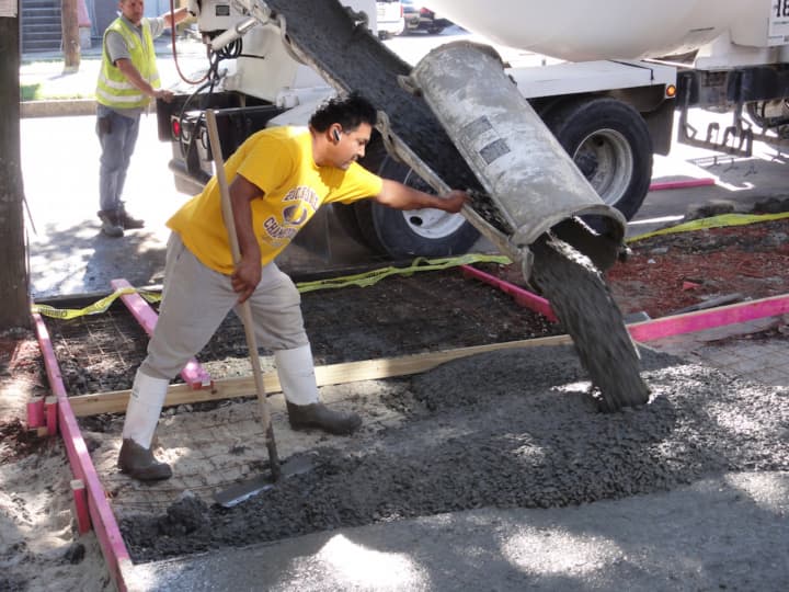 Overnight concrete pouring will take place in downtown Westport .