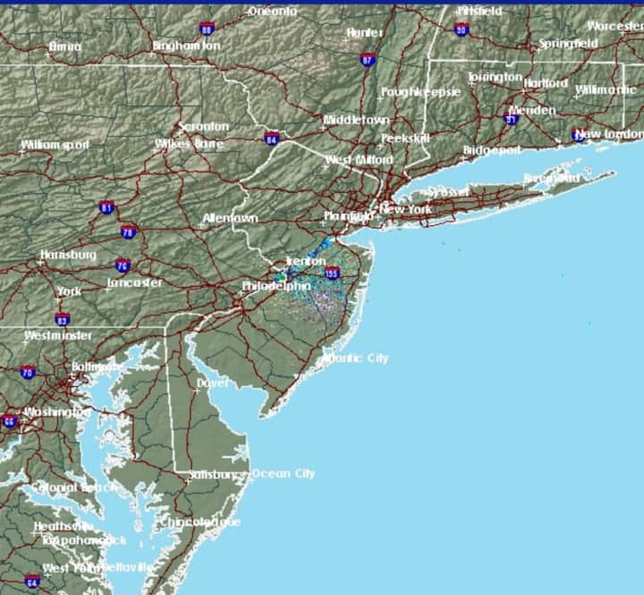 The National Weather Service&#x27;s radar shows clear skies across Bergen and Passaic counties.