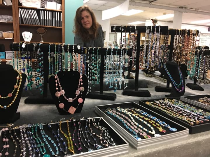 Rebecca Iovino of Teaneck will debut her jewelry Wednesday with the Adler Aphasia Center&#x27;s Spring Boutique.