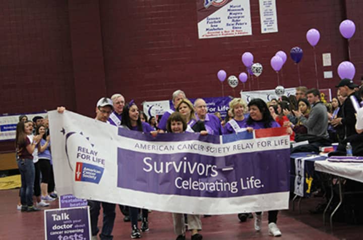 More than 450 people at Iona College in New Rochelle stayed up all night April 9 to raise money in the Relay for Life.