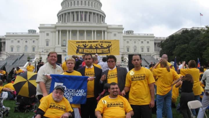 Representatives of the Rockland Independent Living Center rally in 2012 in the U.S. Capital for the rights of the disabled.  A meeting was recently held in Pomona to discuss increasing the role of the disabled in emergency planning.