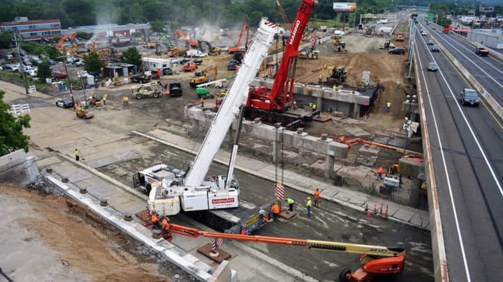 The superstructures of four bridges on Route 8/25 in Bridgeport are being replaced.