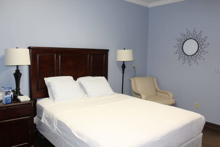 A private bedroom at St. Anthony Community Hospital&#x27;s Sleep Disorder Institute.