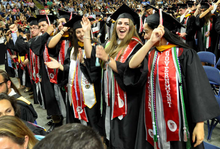 More than 2,000 Sacred Heart University students embarked on a new phase in their lives after receiving diplomas and words of advice and encouragement from leaders, scholars and classmates.