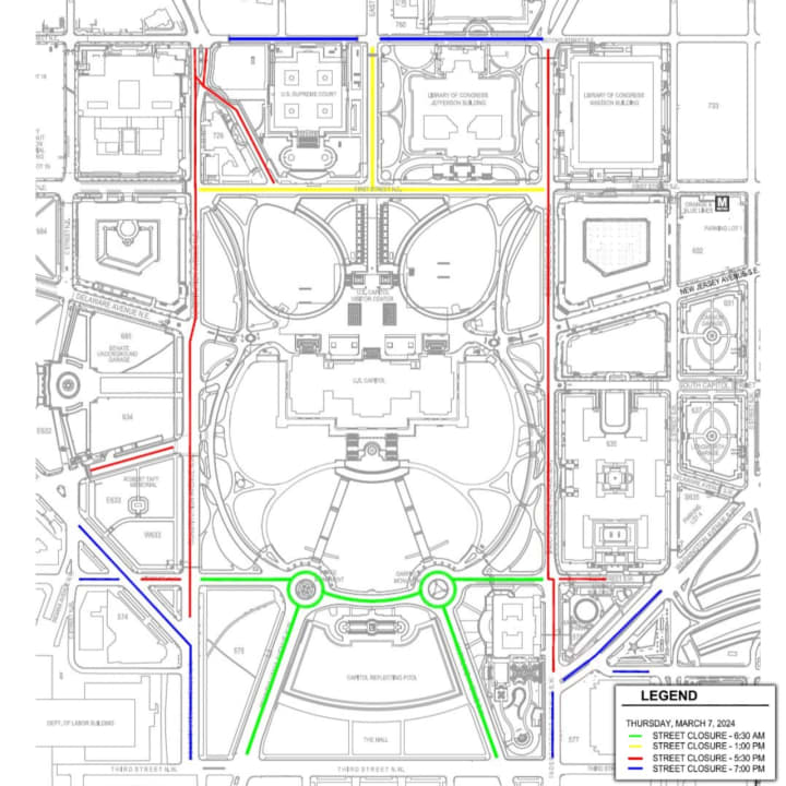 The planned lane closures in DC