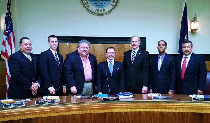 Port Chester Village Trustee Sam Terenzi, third from left, died on Tuesday.