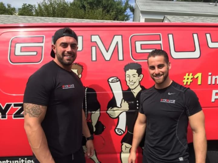 Sam Langer, right, and Jimmy Bonavita are childhood friends who launched GYMGUYZ, a mobile fitness training business that works with clients at their homes and offices.