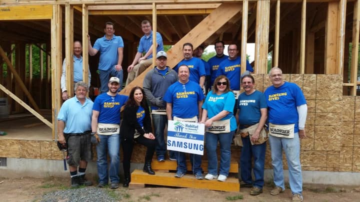 Samsung employees recently volunteered at Habitat For Humanity&#x27;s Bergenfield site.
