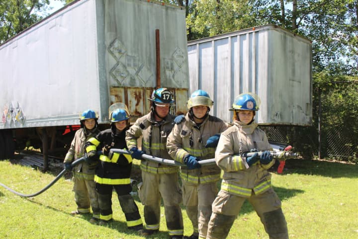 Young firefighters from the Lake Carmel Fire Department trained at the Firemen’s Association of the State of New York&#x27;s Youth Day. 