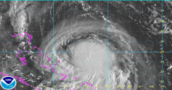 A radar image of Hurricane Joaquin.