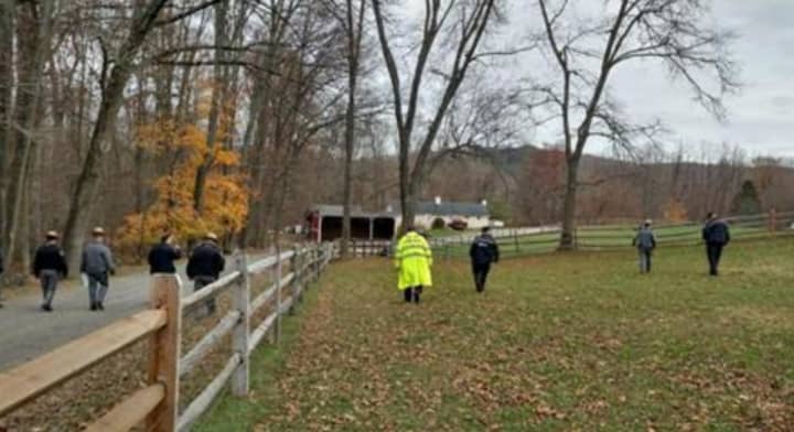 State police search 300-acre Windswept Farm on Tuesday.