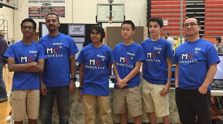 The Trumbull students, who compete as team mc² Robotics.
