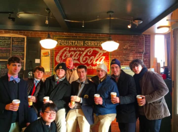 Art History students at Trinity-Pawling School in Pawling made a quick stop at McKinney and Doyle before taking the train into NYC for a day at museums.