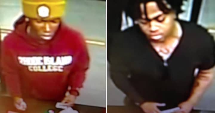 Two men are suspected of passing a fake $20 bill at the rest area on I-95 in Fairfield.