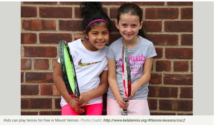 Kids can play tennis for free in Mount Vernon.
