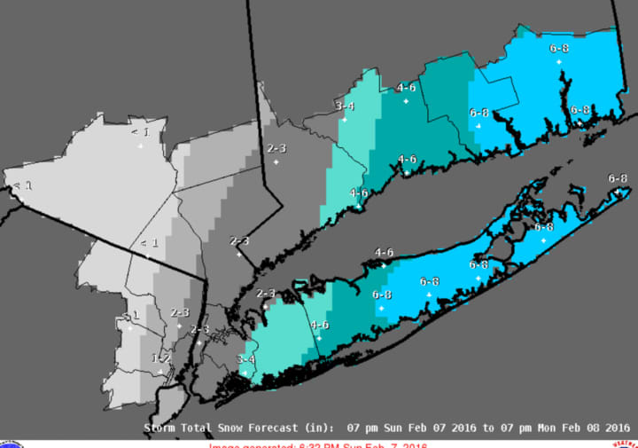 A look at projected snow totals as a result of the storm.