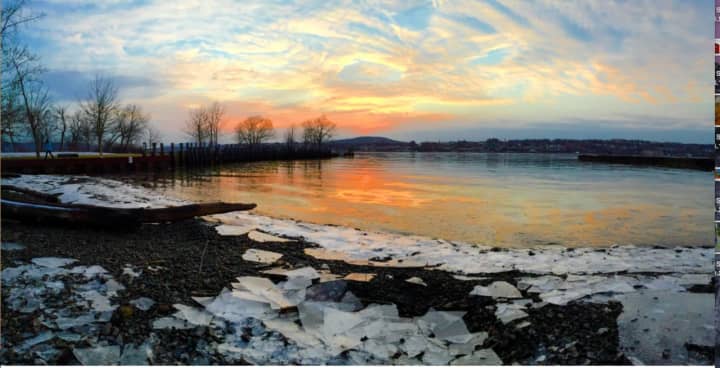 Community Advisor Skip Pearlman shared this photo of a sunset at Beacon&#x27;s Long Dock Park on Wednesday.