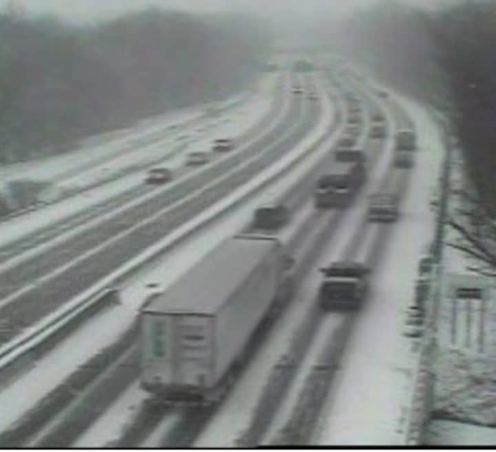 A look at conditions on I-95 at 4 p.m., just south of the scene of a pair of mid-afternoon accidents.