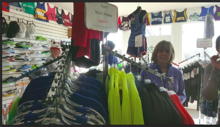Runner Pam Mannion of Brookfield shopping at Woodbridge Running Company