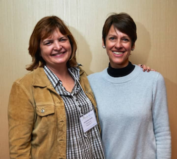 Local volunteer leaders Lisa Braden-Harder, left, and Nicole Heath attended the annual Friendly Towns Leadership Conference in New York City from Feb. 5-7.