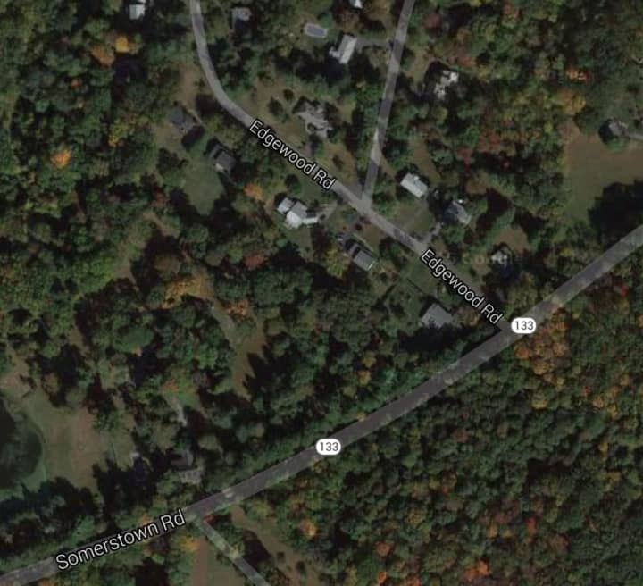 A stretch of Route 133 on the New Castle/Ossining border is closed in both directions Monday after a utility pole went down, blocking the road.