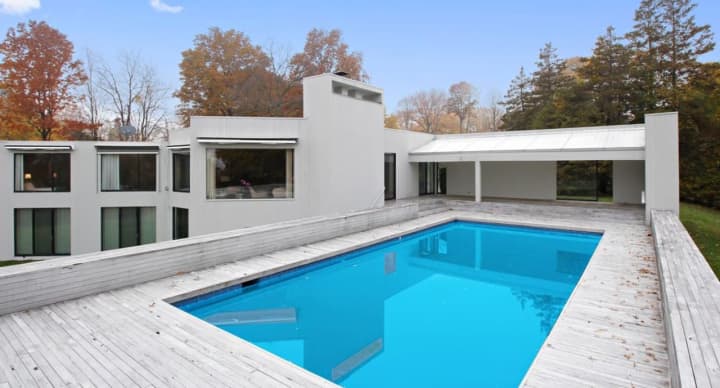 The home at 19 Griffen Ave. in Scarsdale has a beautiful inground pool and views of Long Island Sound.