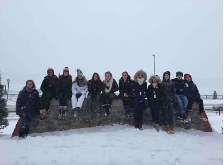 Pierre Van Cortlandt Middle School students from Croton-on-Hudson experienced cold weather in French-speaking Quebec and took in views of the St. Lawrence River during their February trip.