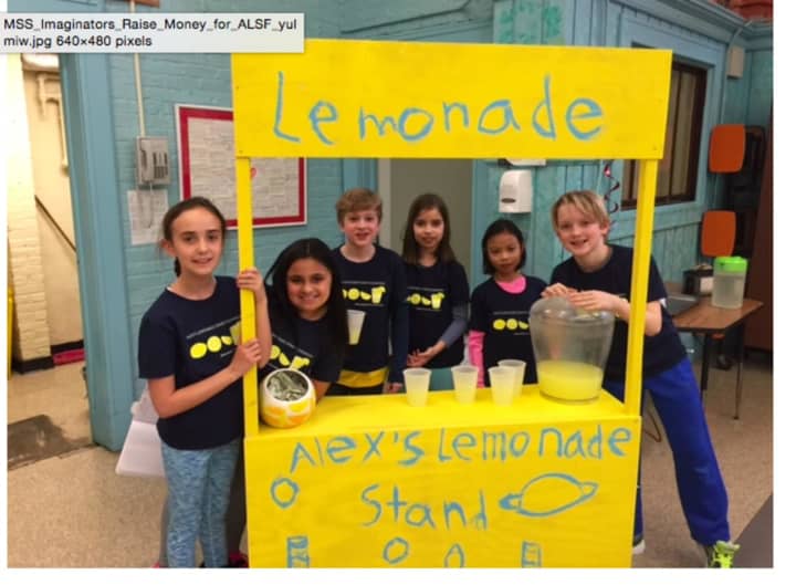 The fourth-graders learned the importance of community service as they made lemonade to fight pediatric cancer.