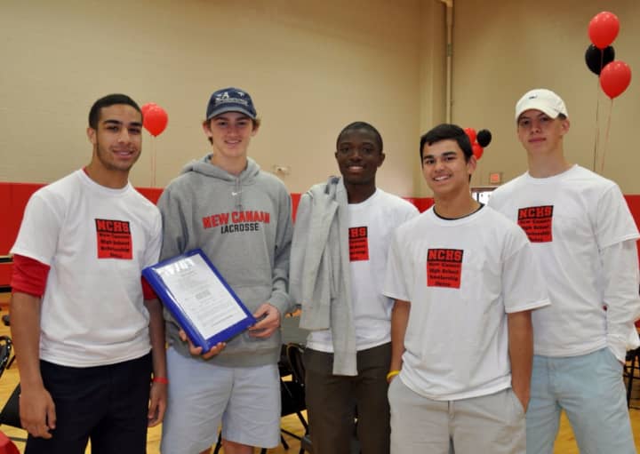 New Canan High School students Brian Maccalla, Peter Swindell, Rajon Mitchell, James Freyre and David Ferm will be taking part in &quot;Scholarship Sunday.&quot;
