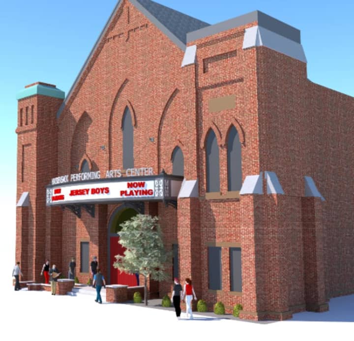 A rendering of the new Hackensack Performing Arts Center.