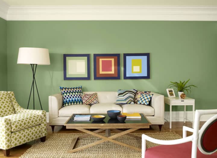 The line of green paints from Benjamin Moore, available at Wallauer&#x27;s locations throughout Westchester County, add life to any room.
